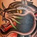 Tattoos - Traditional Panther Head with Dagger Tattoo - 50319